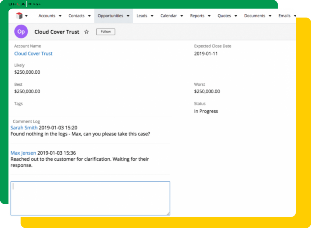 Comment Log Field in SugarCRM 9.x