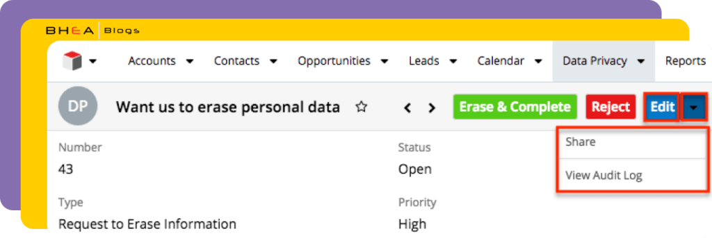 GDPR Support and Data Privacy Management in SugarCRM