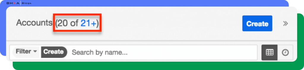 Total record count in list view for quick reference