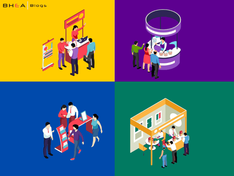 Trade show booth with visitor engagement, pre-and post-event communication, and networking activities for lead generation and sales conversions.
